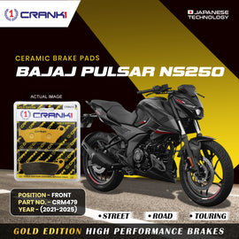 Ceramic Brake Pad For Bajaj Pulsar NS250 (2021-2025) - Front - CRM479 - 1 Set - Crank1