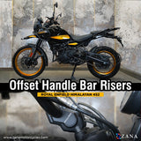 ZANA-OFFSET HANDLE BAR RISER TEXTURE BLACK ALUMINIUM BILLET FOR HIMALAYAN 450