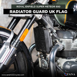 Zana-New UK Flag Radiator Guard For Royal Enfield Super Meteor 650 (Black)