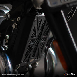 Zana-New UK Flag Radiator Guard For Royal Enfield Super Meteor 650 (Black)