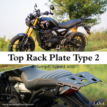 Load image into Gallery viewer, ZANA-TOP RACK WITH PLATE T-2 BLACK FOR FOR TRIUMPH SPEED 400