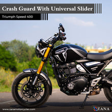 Load image into Gallery viewer, ZANA-CRASH GUARD WITH PUCK SLIDER BLACK FOR TRIUMPH SPEED 400