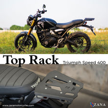 Load image into Gallery viewer, ZANA-TOP RACK WITH PLATE T-1 BLACK FOR FOR TRIUMPH SPEED 400