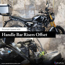 Load image into Gallery viewer, ZANA-OFFSET HANDLE BAR RISER BLACK FOR TRIUMPH SPEED 400