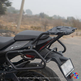 ZANA-TOP RACK WITH NEW PLATE COMPATIBLE WITH PILLION BACKREST TEXTURE MATT BLACK DOMINAR (2019-2022)