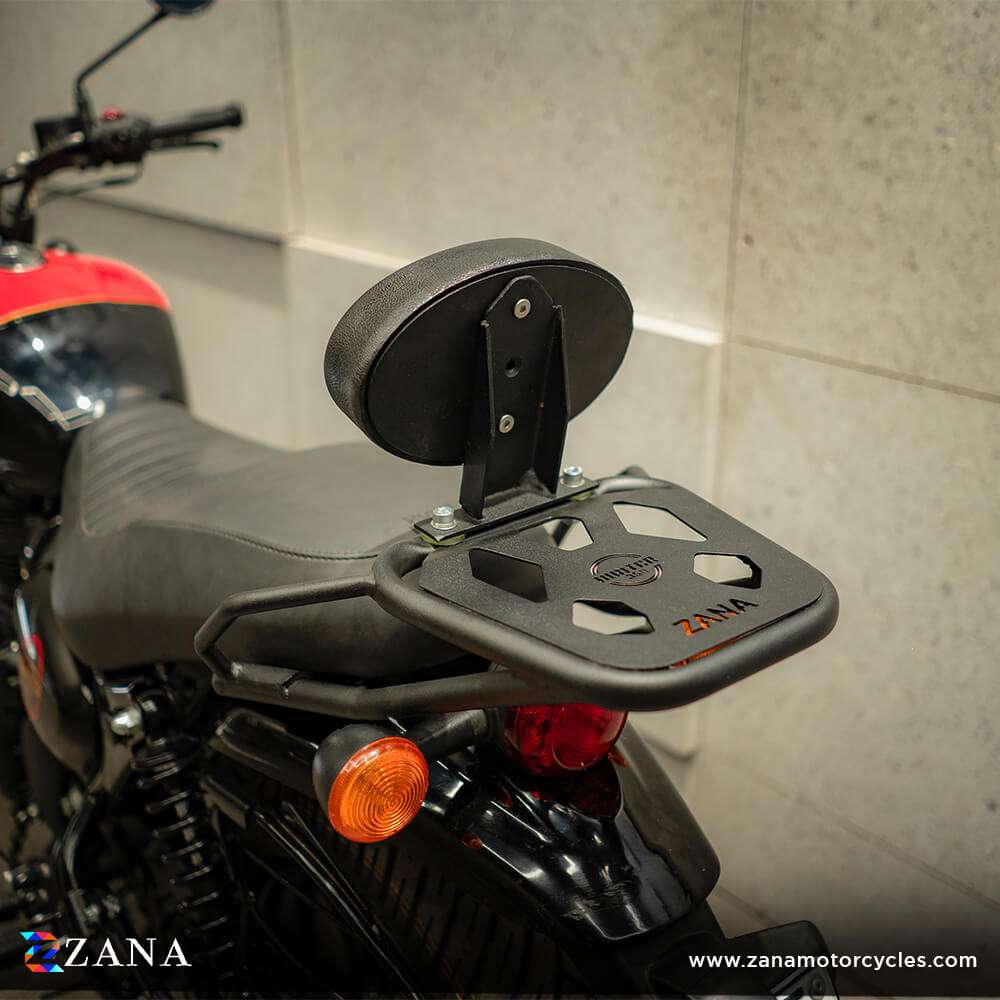 ZANA- Top Rack With Plate W-1 Compatible With Pillion Backrest For Royal Enfield Hunter 350