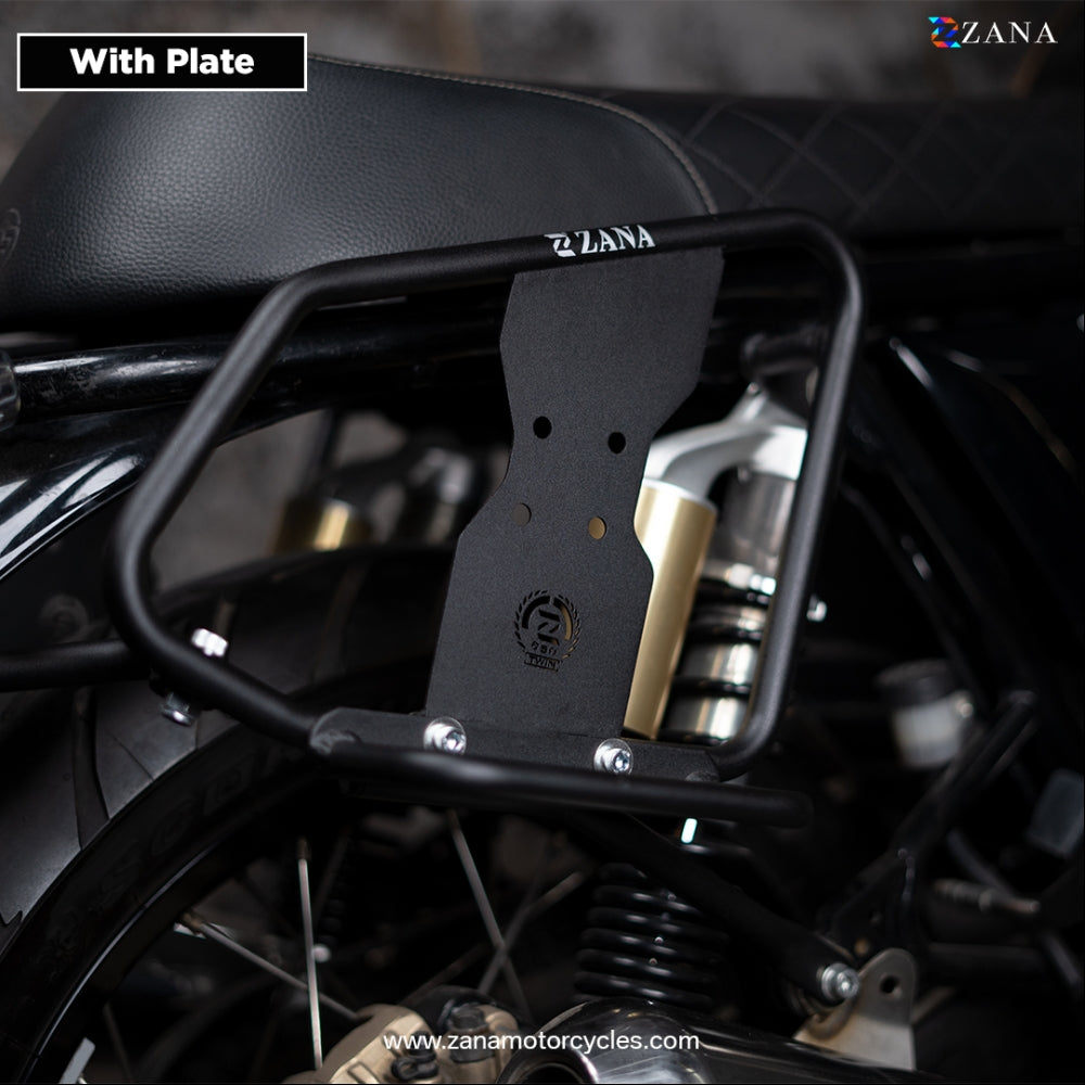 ZANA-SADDLE STAYS WITH EXHAUST SHEILD WITH JERRY CAN MOUNTING TEXTURE MATT BLACK FOR GT/INTERCEPTOR650