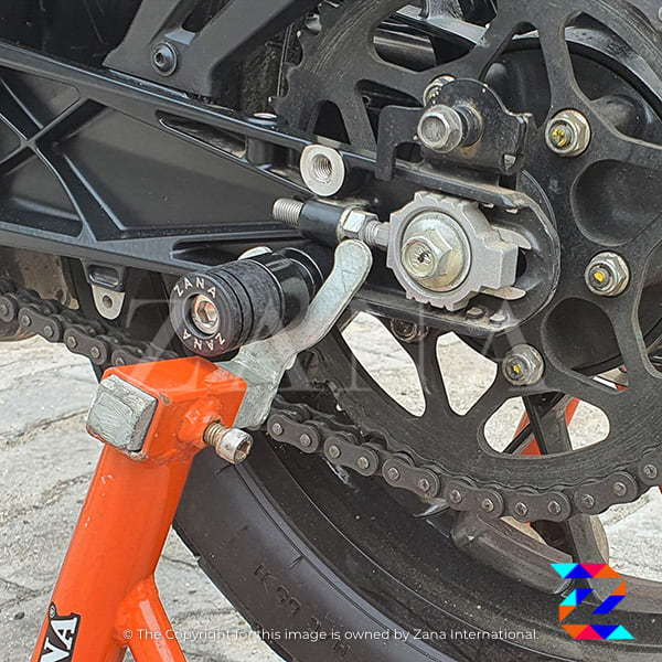 Zana KTM ADV 390 Rear Paddock Spools With Swing Arm Silver