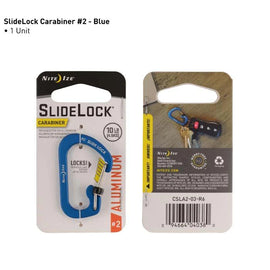 NITE IZE-Carabiner With Slidelock (Pcs) - Aluminium-Blue Size#4
