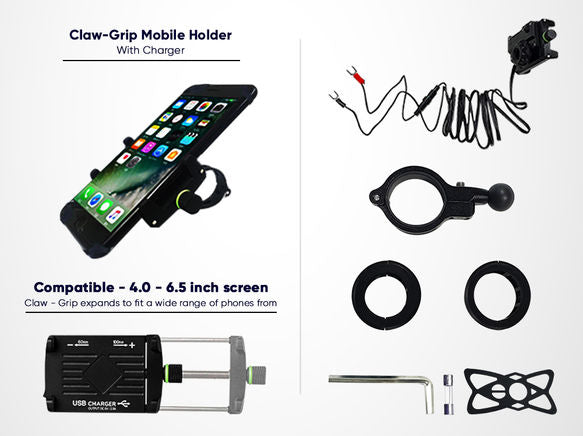 GrandPitstop Claw-Grip Mobile Holder Mount with Charger