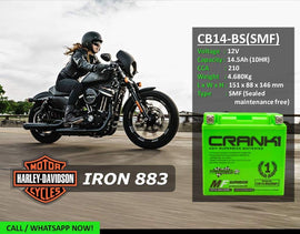 Crank1 CB14-BS (SMF) Battery