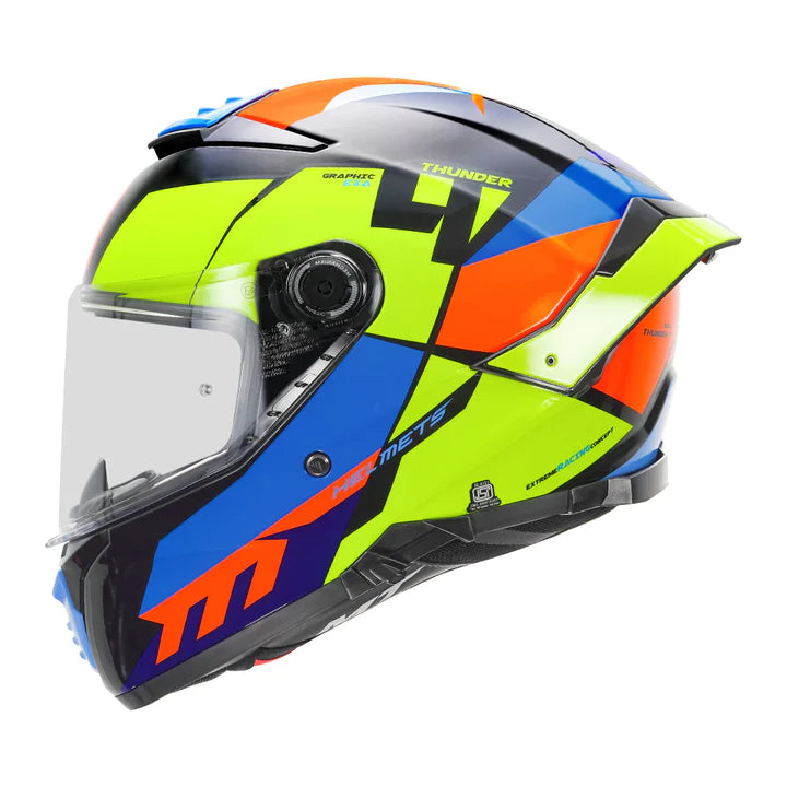 MT- Thunder 4 Exa Flu Yellow (Gloss) Motorcycle Helmet