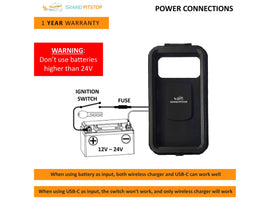GrandPitstop - Waterproof Phone Mount With Charger  ::Black