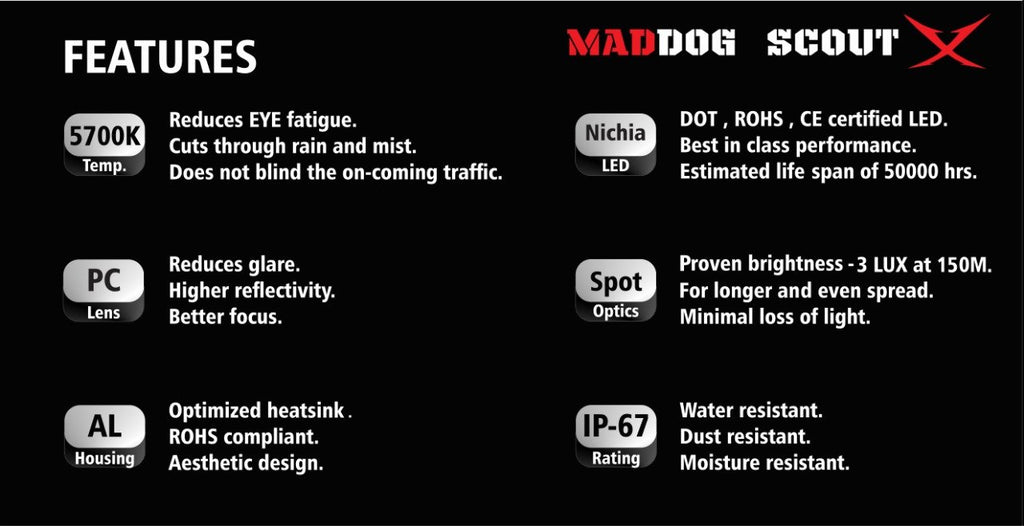 MADDOG Scout-X Auxiliary light (Pair)