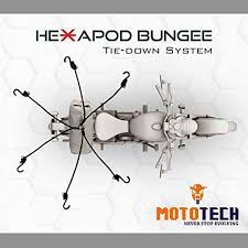 MOTOTECH Hexapod Bungee Tie-down System - 32" / 80cms - Grey + Orange