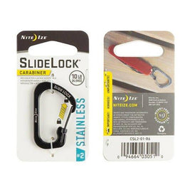 NITE IZE-CARABINER WITH SLIDELOCK (PCS) - STAINLESS STEEL-SIZE-2