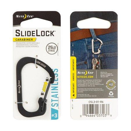 NITE IZE-CARABINER WITH SLIDELOCK (PCS) - STAINLESS STEEL-SIZE-03
